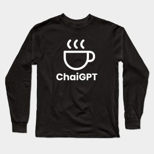 ChaiGPT - Chai Tea - ChatGPT Style (White) Long Sleeve T-Shirt